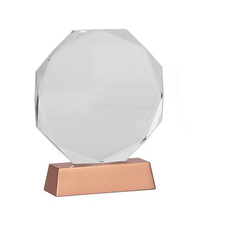 Trofeo Galvano de Cristal RUNE con base encobrizada